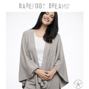 Cozy Comfy Warm & Snuggly Soft Barefoot Dreams Wrap OS Winter Loungewear Beige